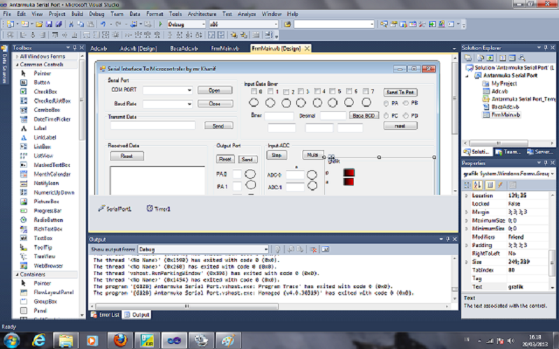 Serial Interface Atmega16 Via PC Dengan Visual Basic 