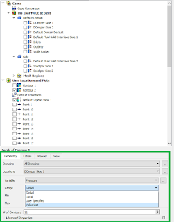 how to change properties of contours in Ansys CFX results