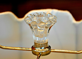 Rub 'n Buff Lamp Brass to Silver Makeover using Hobby Lobby Drawer Pull as finial  by Serendipity Refined