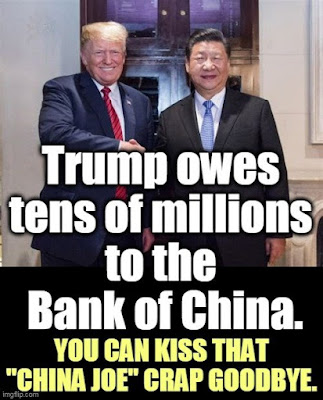 tRUMP banks in China. Pays Income tax in China.