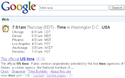 Time Search in Google