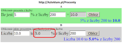 Jakim procentem jednej liczby jest druga liczba