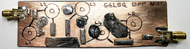 Band Pass filter prototype PCB