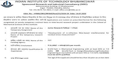 Junior Research Fellow Mechanical Design Manufacturing Production Engineering Jobs Indian Institute of Technology Bhubaneswar