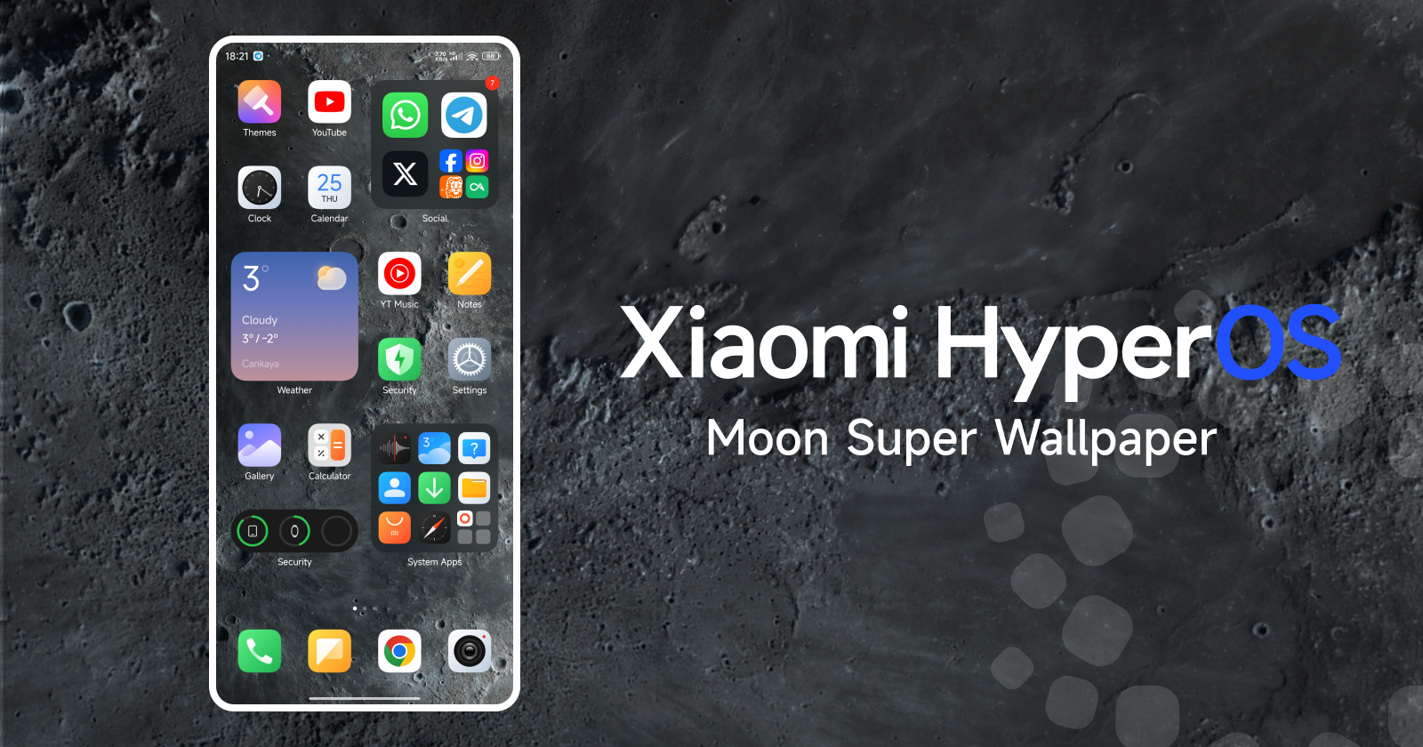 Обои HyperOS moon super вышли, получите APK для вашего устройства Xiaomi