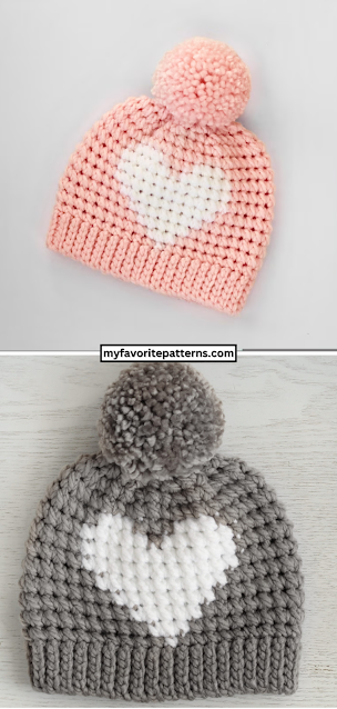 Free Hunter Crochet Heart Hat Pattern