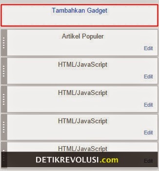 Klik "Tambahkan Gadget"