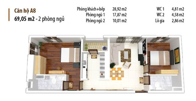 Thiet ke can ho 69,05m2 tai Sunriver quan 7