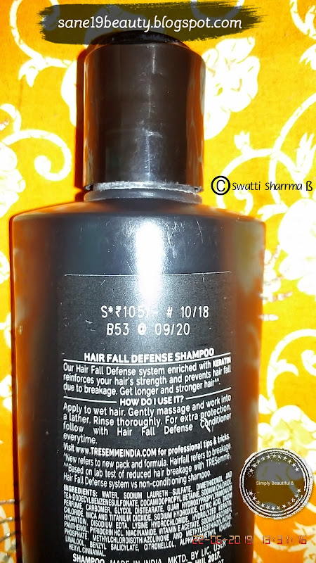 TRESemmé Hair Fall Defense Shampoo with keratin protein.