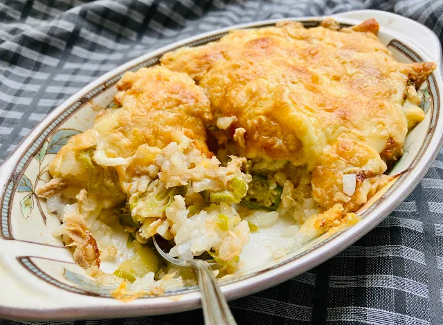 okra and tuna rice gratin doria
