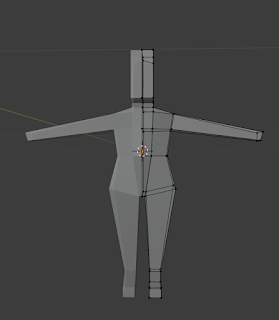 A 3D model of some initial humanoid blocking for a baby.