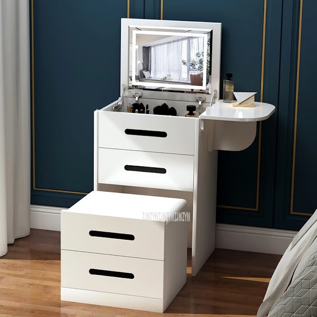 Mini Dressing Table With Drawer Flip Mirror