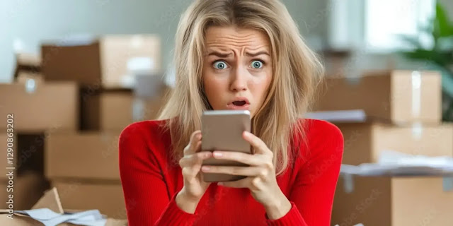 Woman overwhelmed by news on her phone