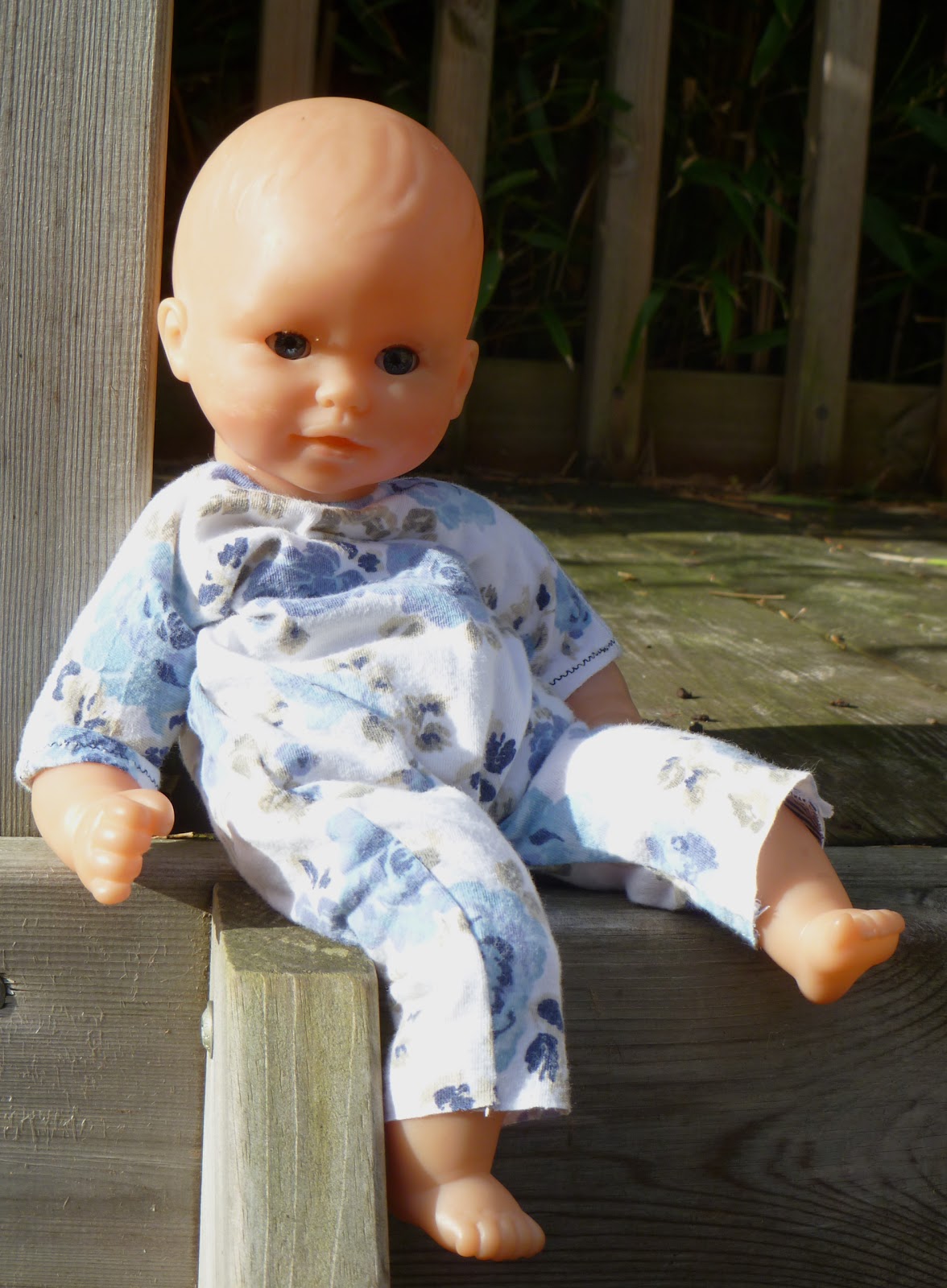Striped T-Shirt and Overall for 12-inch baby doll ...