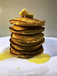 Step 4 serve the pan cakes....you can use the blueberries instead