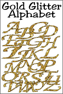 Every day deserves a little bit of glitter and gold.  Create fun scrapbook pages and crafting projects with this free gold glitter alphabet.