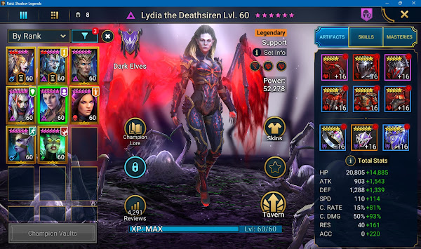Lydia The Deathsiren RAID Shadow Legend Faction Crypt Reward