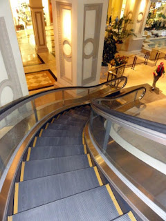 Curved Escalator inside Caesar's Palace - Las Vegas