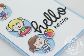 Sunny Studio Stamps: Beach Babies Hello Sunshine Window Card by Juliana Michaels