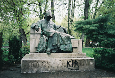 Statue Of Anonymous, Taken by UkieVillain in Budapest, Hungary 5/11/2003