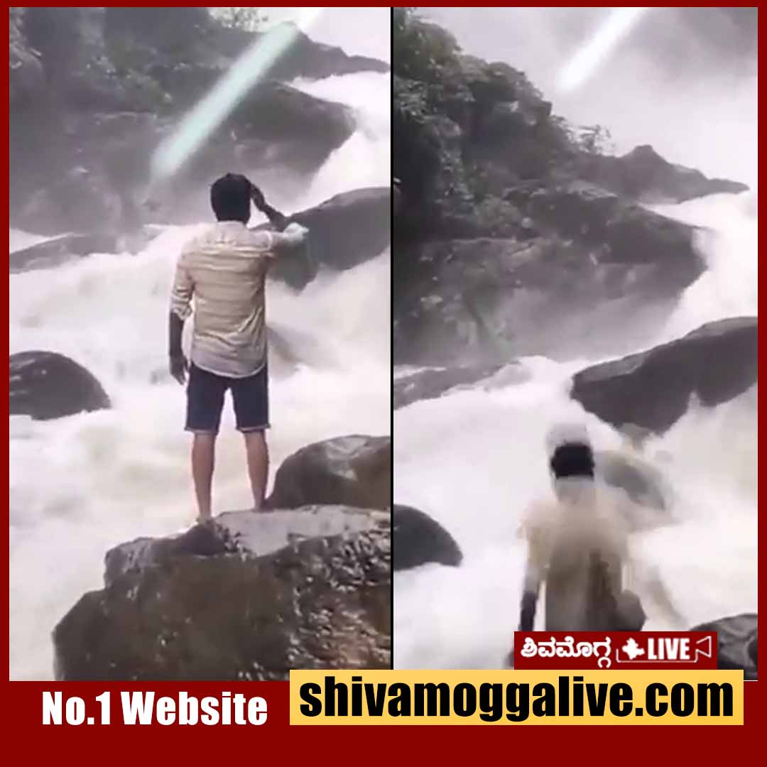 Sharath at Arisinagundi falls near kolluru