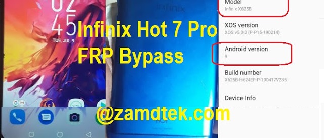 Infinix Hot 7 Pro X608B FRP Bypass