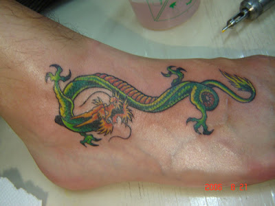 Dragon tattoo on foot