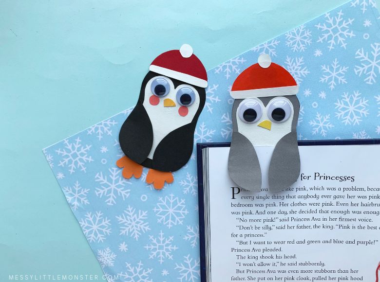 DIY penguin bookmark craft for kids