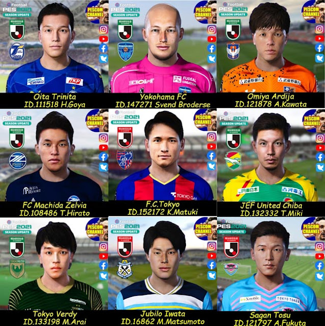 Facepack J-League March 2022 V2 For eFootball PES 2021