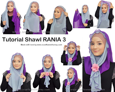 Cara Memakai Jilbab Shawl Rania 2