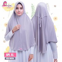 hijab syari jumbo bpl xl plain laura abu muda