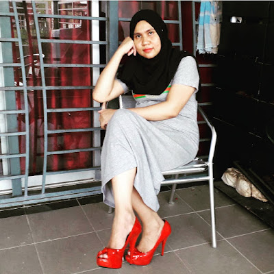 Qiya beauty, yoga, workout, cara ransang kadar metabolisma badan, fitness journey, postnatal yoga and workout, red color high heels, eatclean, 