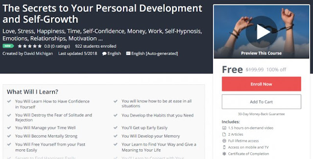 [100% Off] The Secrets to Your Personal Development and Self-Growth| Worth 199,99$