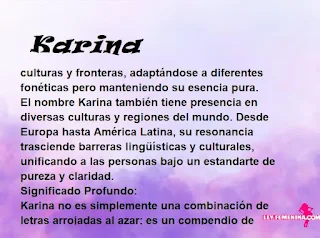 ▷ Significado del nombre Karina (✔)