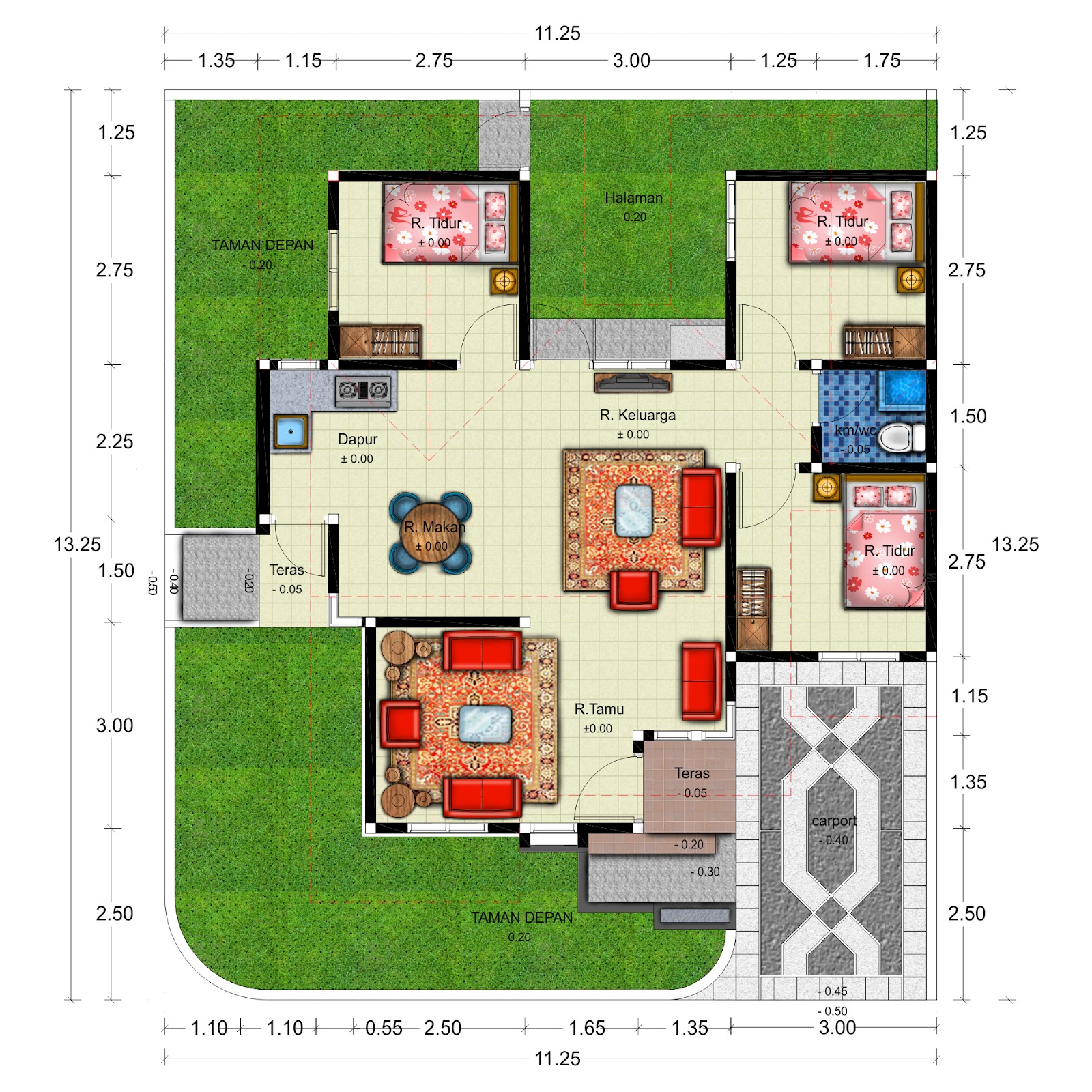  Denah Rumah Minimalis Posisi Hook  2019 Age