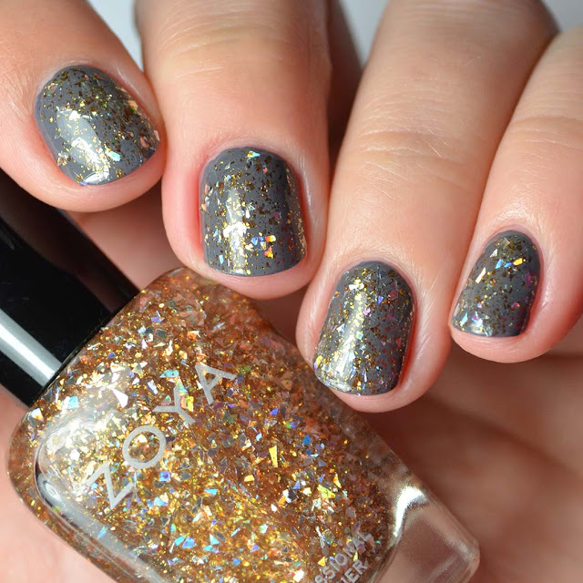 gold shard nail polish topper