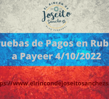 Pruebas de Pagos en Rublos a Payeer 4/10/2022