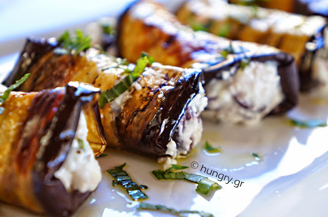 Eggplant Rolls with Feta Cheese