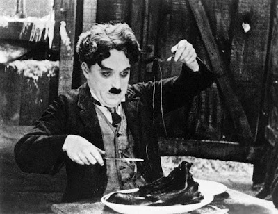 Charlie Chaplin in a scene from the film The Gold Rush (1925).