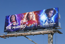 The Marvels movie billboard