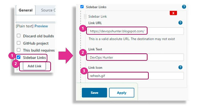 Configure Sidebar Link