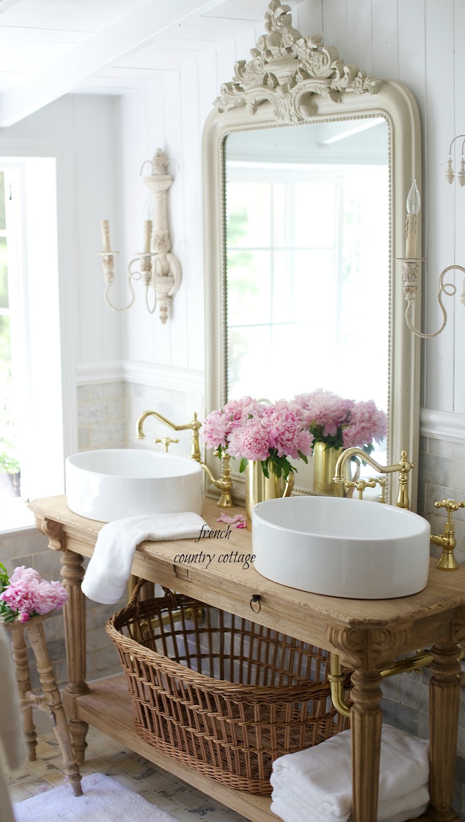 Elegant French  cottage bathroom  renovation peek why I am 