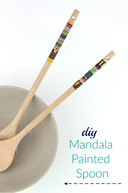 diy Mandala painted wooden spoon