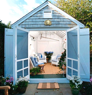 Turning a Garden Shed into a Nautical Seaside Escape - Completely 