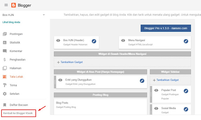 Cara Mengatasi Tampilan Dashboard Blogger versi Baru dan Lama