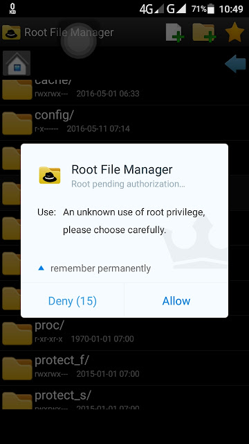 allow the root access of Android app