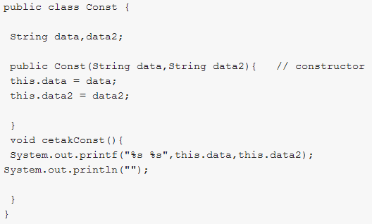 (OOP) Definisi dan Deklarasi Contoh Program Dalam JAVA 