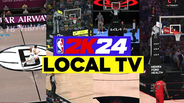 NBA 2K24 2024 Arenas & Courts with Realistic Lighting (Local TV)