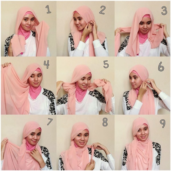 Trend tutorial hijab jilbab kain segi empat kreasi paris terbaru Contoh Tutorial Hijab Segi Empat Kreasi Terbaru 2017/2018