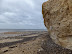 Chalk revealed in the cliff